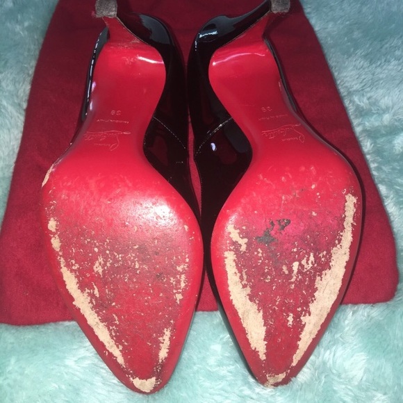 Pre-Loved Christians Louboutin Black Simple Pump Patent Leat - Picture 4 of 7